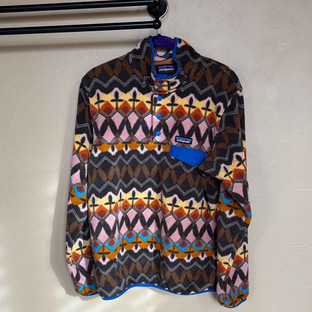 Patagonia Multicolor Geometric Fleece Pullover - M